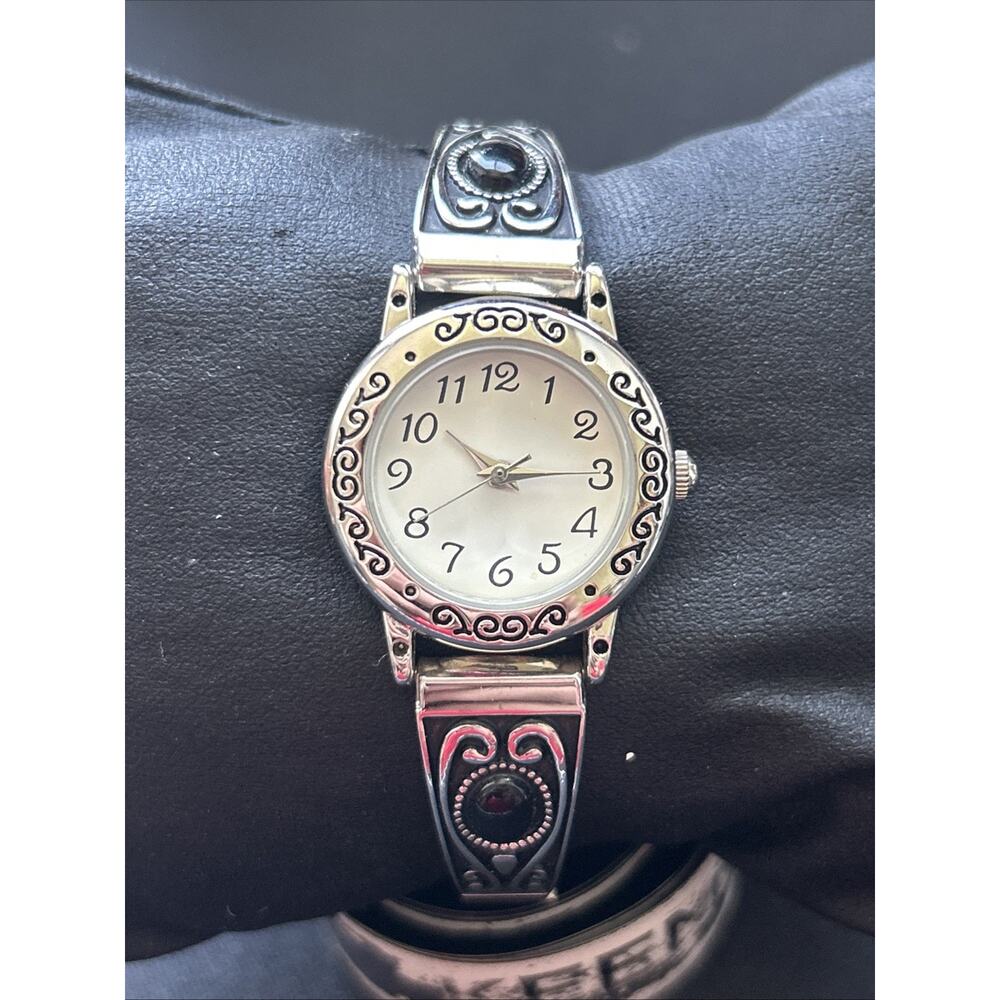 Silver Tone White Dial Women’s Stretch Band Quartz Watch - Picture 2 of 6